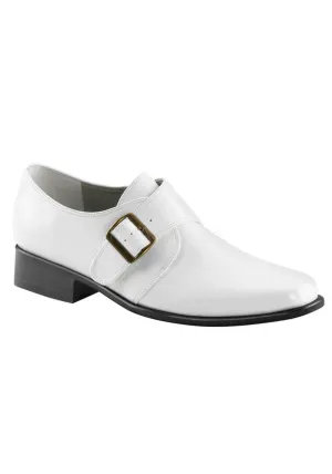 1 " Men's White PU Costume Classic Loafer w/A Side Buckle