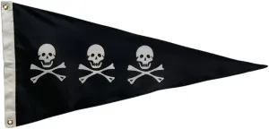 12x36" Chris Condent Pirate Flag, Pennant for Boat, Fun Pirate Flag for Boating or Nautical decoration, Double-Sided All Weather Nylon for Outdoor Use