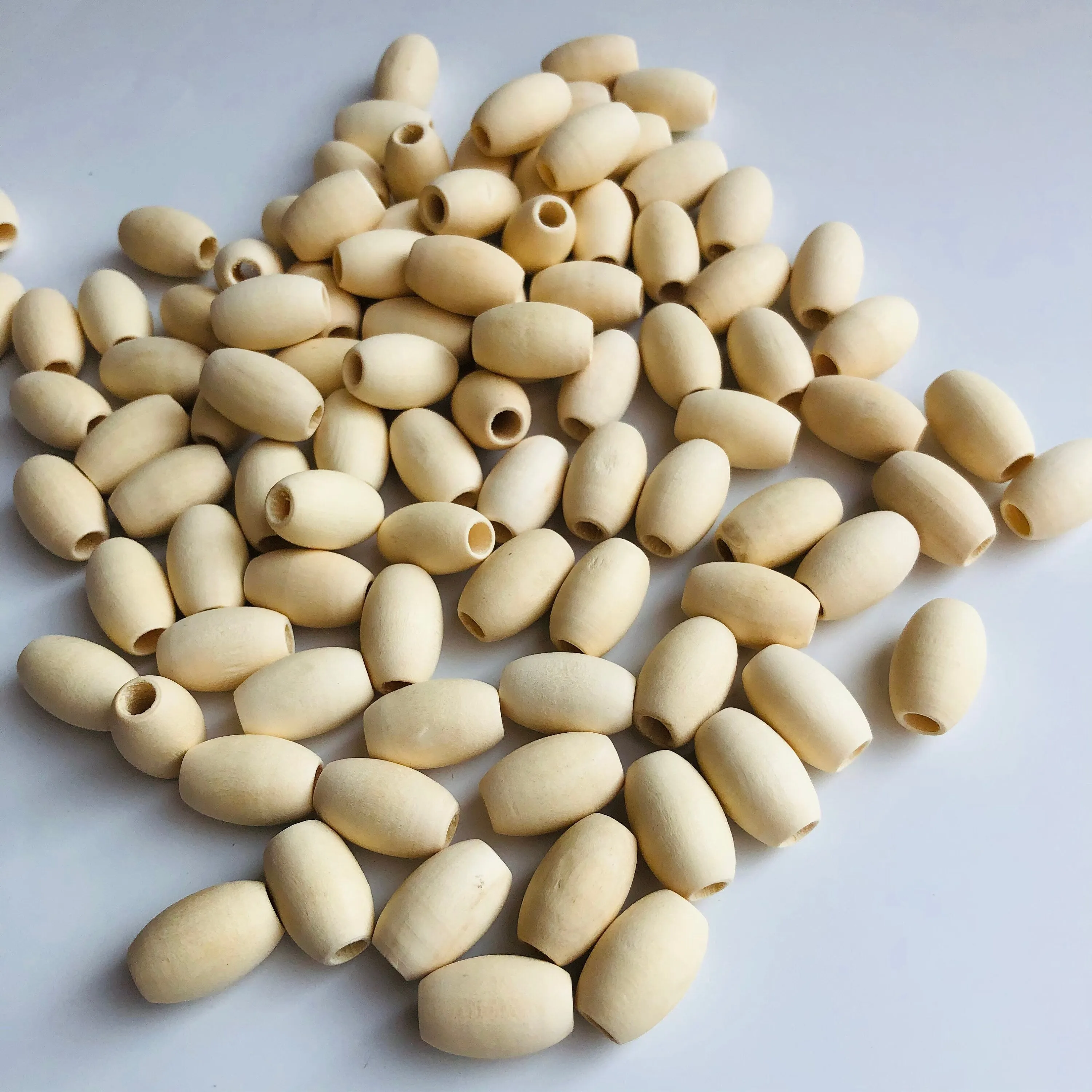 18mm raw oval unfinished wooden bead, 5mm threading hole, 20pcs natural macrame wood beads, unpainted beading crafts
