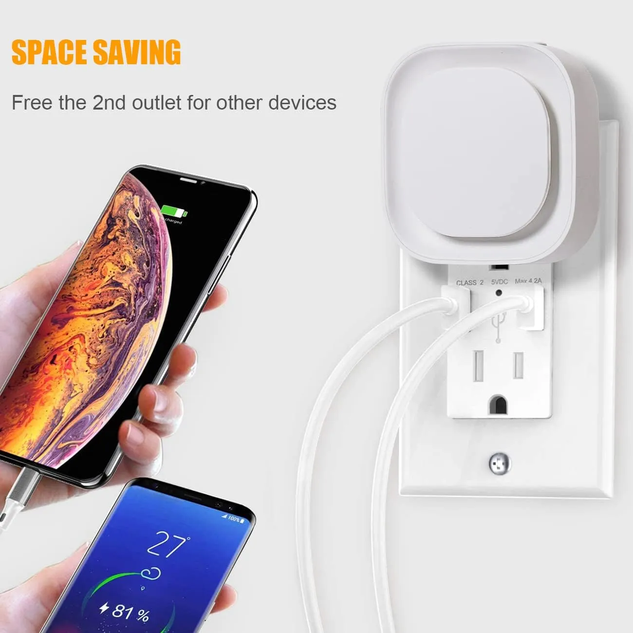4 Pack Plug in Dimmable Night Lights, Soft Warm White, Auto Dusk to Dawn Sensor, Square Nightlights for Bathroom, Hallway, Stairs, Kitchen, Bedroom, Garage
