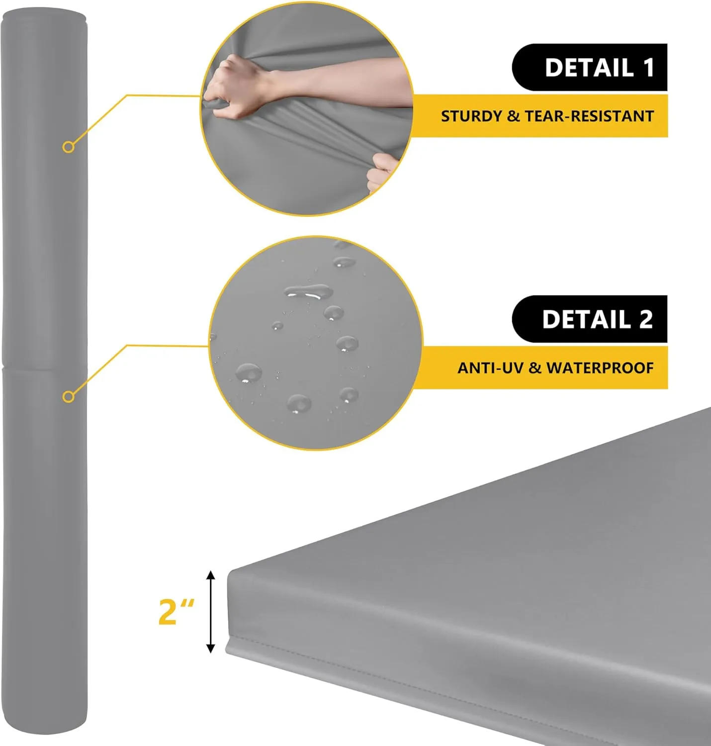 72" Tall Basketball Pole Pad, All-Weather Round Basketball Pole Padding Outdoor, 2" Thick Heavy Duty Wrap-Around Protective Pads for Adjustable & Fixed Height Basketball Hoop Poles