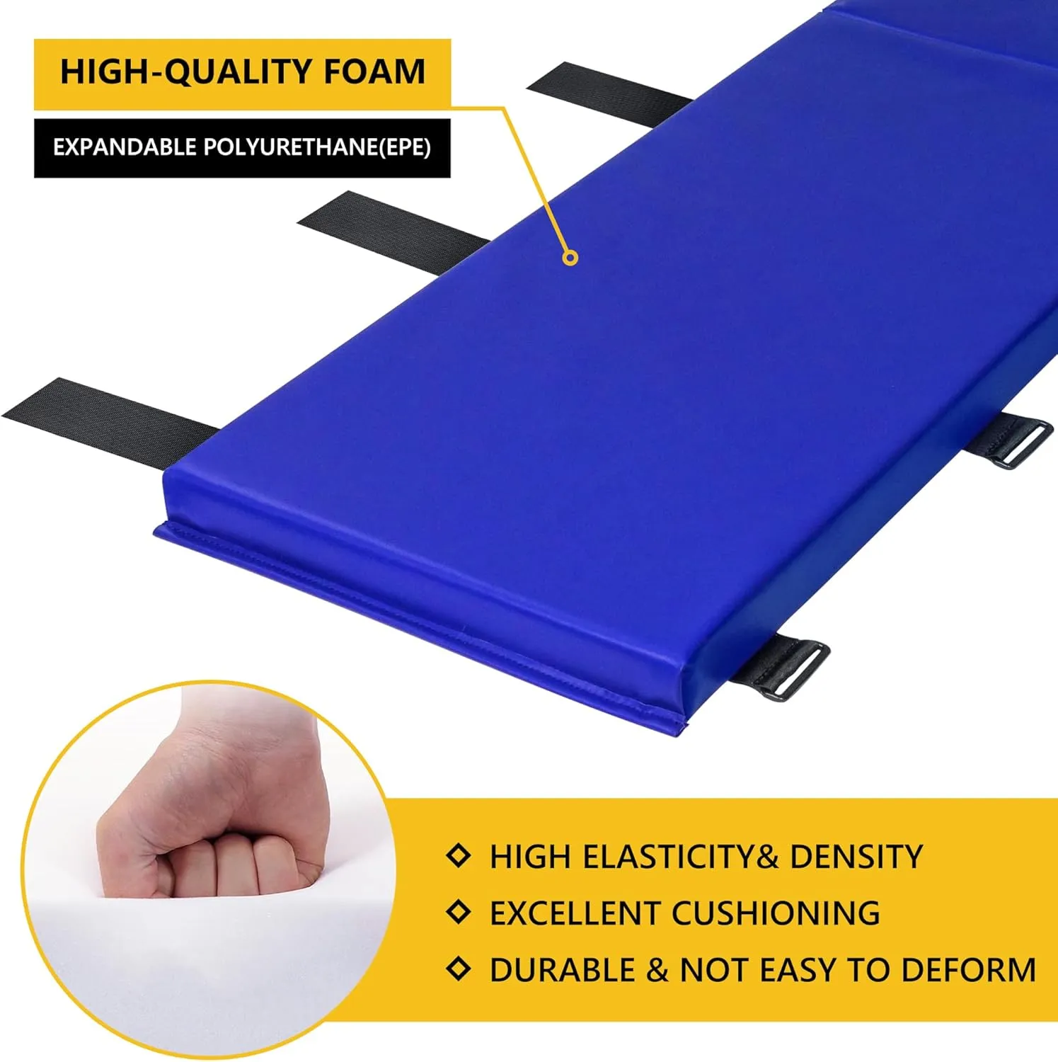 72" Tall Basketball Pole Pads, All-Weather Square Basketball Pole Padding Outdoor, 2" Thick Heavy Duty Wrap-Around Protective Pads for Fixed Height & Adjustable Basketball Hoop Poles
