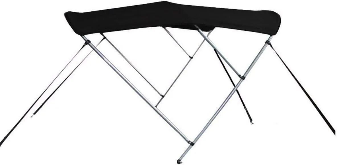 7.6 oz Black 3 Bow Boat Bimini TOP Sunshade Super Sport Edition Compatible for Chris Craft 216 SEA Hawk I/O 1990