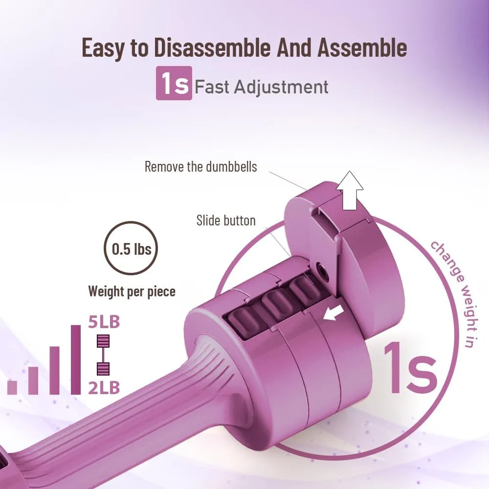 Adjustable Weight Dumbbells Set- A Pair 4lb 6lb 8lb 10lb (2lb-5lb Each) Free Weights Set for Women at Home Gym Equipment Workouts Strength Training for Teens