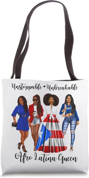 Afro Latina Unstoppable Unbreakable Puerto Rican Roots Rico Tote Bag