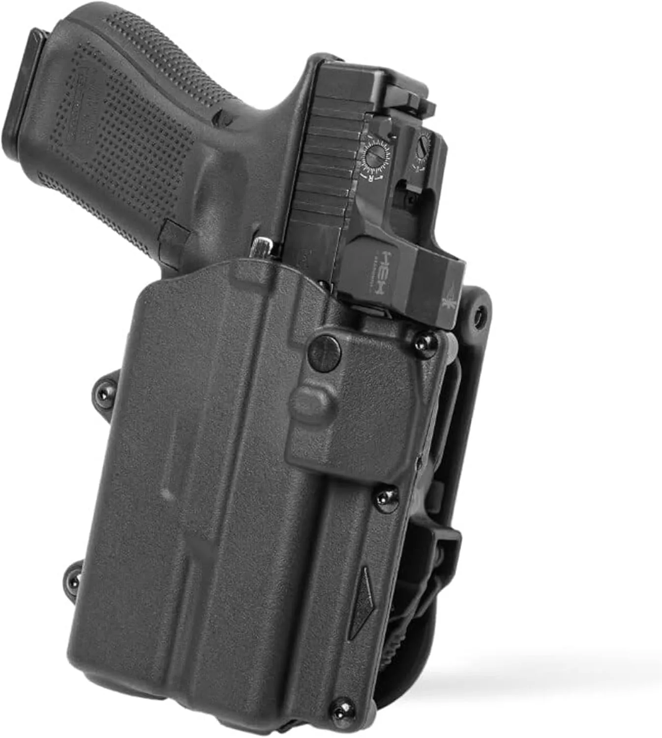 Alien Gear Rapid Force Level 2 OWB Holster – Locking Belt Slide – Right Hand – Compatible with Sig Sauer and Glock Models – No Light, Compact Light, and Large Light Options – Matte Black