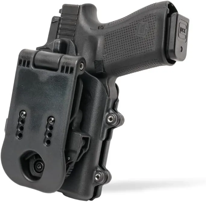 Alien Gear Rapid Force Level 2 OWB Holster – Locking Belt Slide – Right Hand – Compatible with Sig Sauer and Glock Models – No Light, Compact Light, and Large Light Options – Matte Black