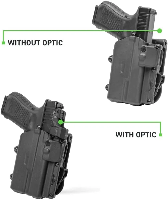 Alien Gear Rapid Force Level 2 OWB Holster – Locking Belt Slide – Right Hand – Compatible with Sig Sauer and Glock Models – No Light, Compact Light, and Large Light Options – Matte Black