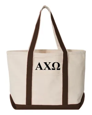 Alpha Chi Omega Chocolate Boat Tote - Large