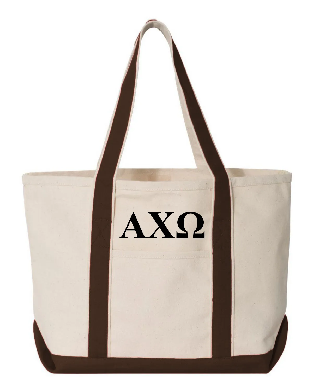 Alpha Chi Omega Chocolate Boat Tote - Large