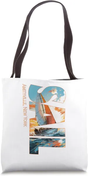 Amityville New York Sailing Nautical Sailor Tote Bag
