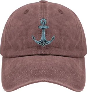 Anchor Ship with Skull Rose Flowe hat Mens Vintage Cotton Washed Baseball Caps Adjustable Dad Hat
