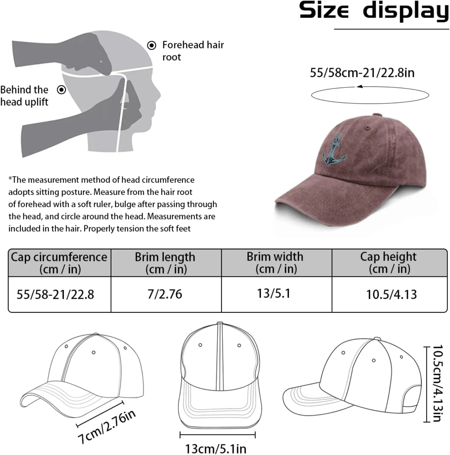 Anchor Ship with Skull Rose Flowe hat Mens Vintage Cotton Washed Baseball Caps Adjustable Dad Hat