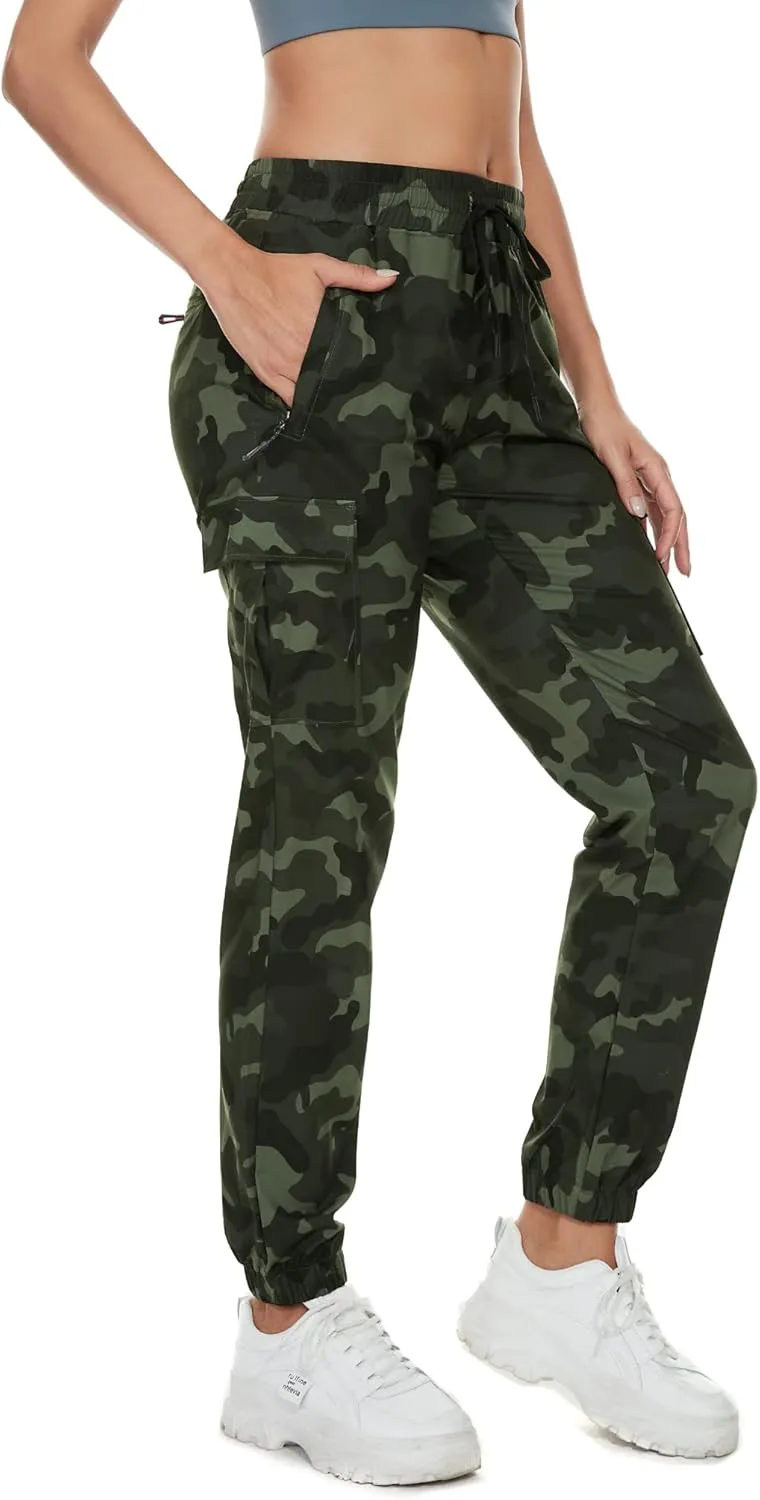 Arunlluta Hiking Pants Women Lightweight Cargo Pants Quick Dry Joggers for Women with Pockets Water-Resistant Travel Pants
