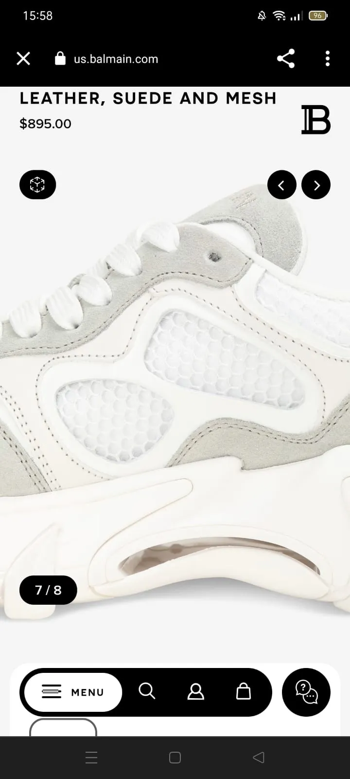 BALMAIN || B-EAST LOGO COMBO SNEAKER IN WHITE