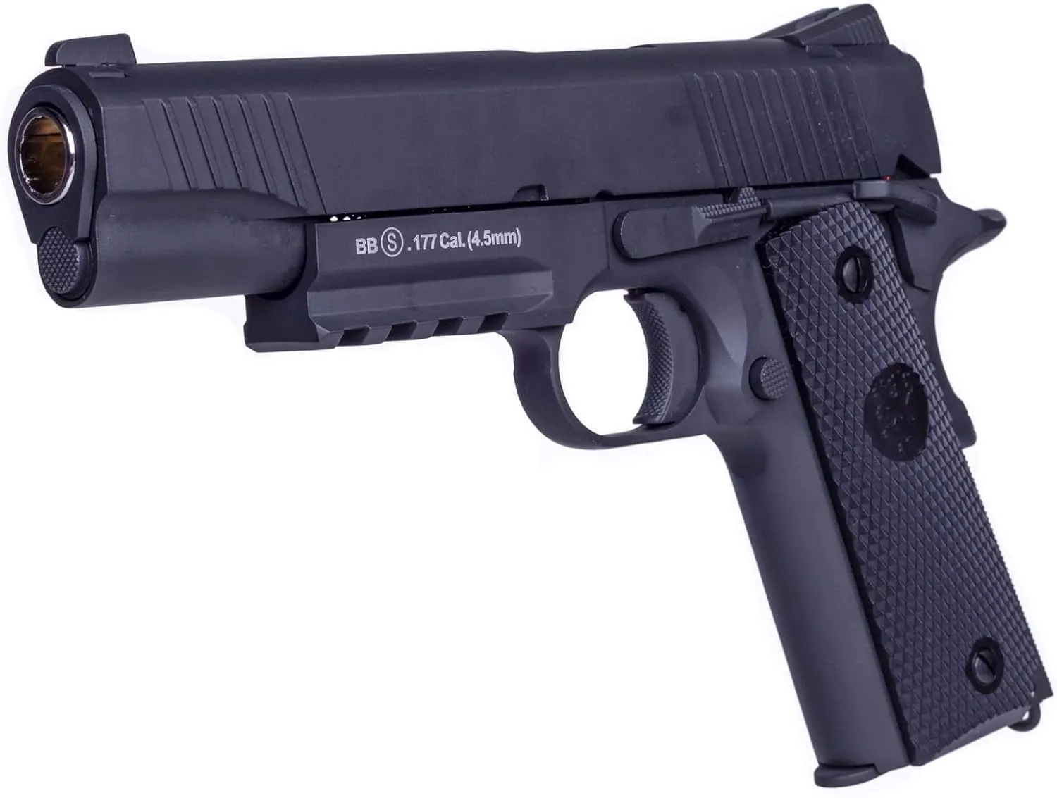 Barra Airguns 1911 Blowback BB Gun, Guns for Adults, Gas Blowback BB Pistols, CO2 Powered, .177 Caliber, 340 FPS, All Metal, Semi Auto Action, Black