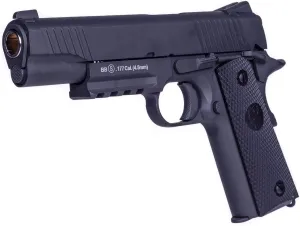 Barra Airguns 1911 Blowback BB Gun, Guns for Adults, Gas Blowback BB Pistols, CO2 Powered, .177 Caliber, 340 FPS, All Metal, Semi Auto Action, Black