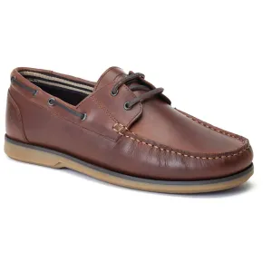 Base London Men's Stern Boat Shoe in Burnt Brown