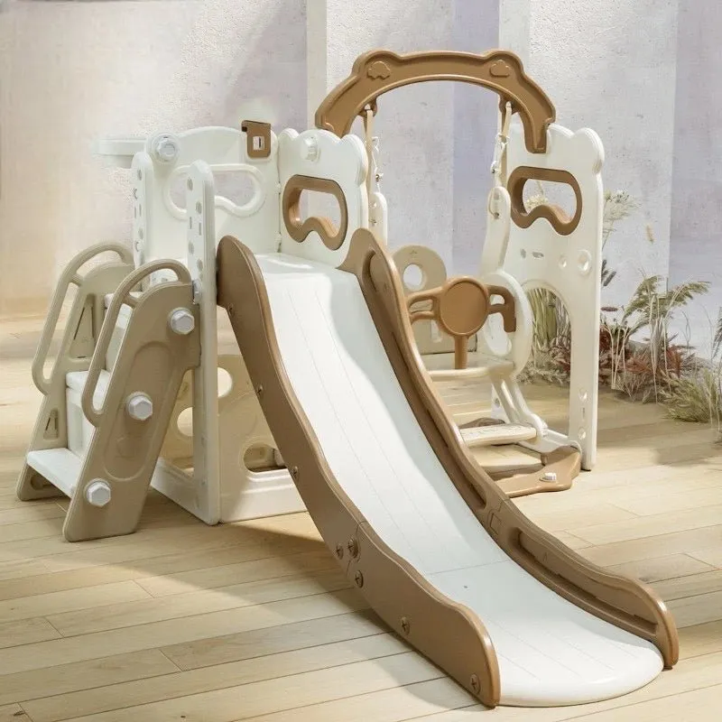 Bear 3 in 1 Slide & Swing Mocha Color Indoor And Outdoor