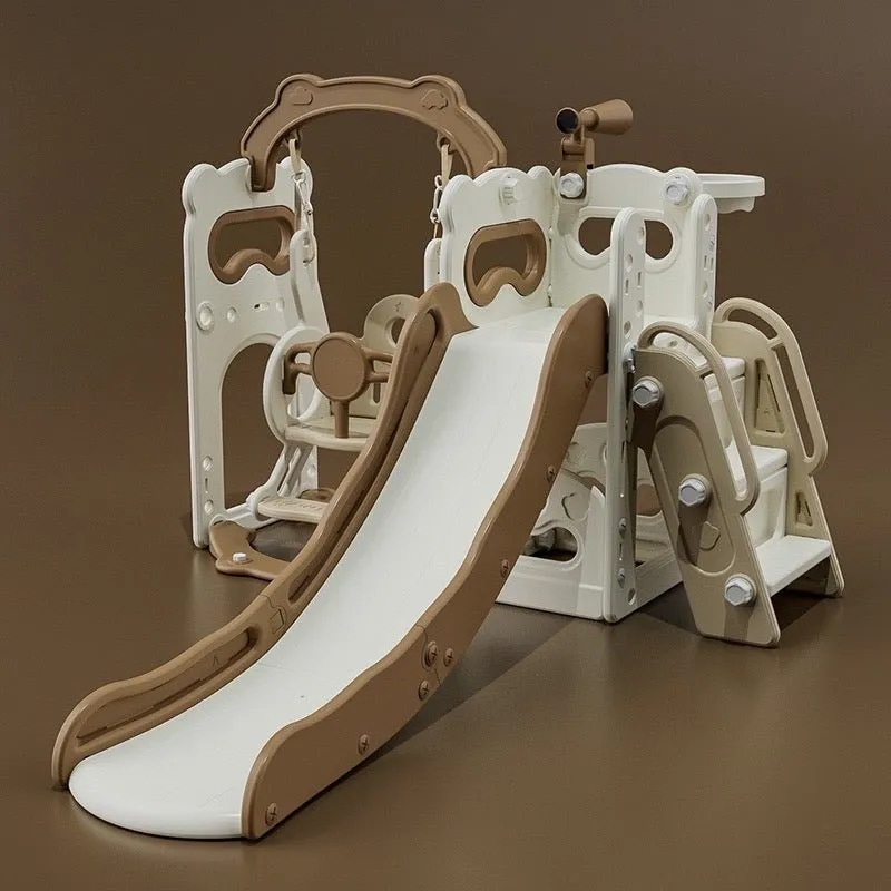 Bear 3 in 1 Slide & Swing Mocha Color Indoor And Outdoor