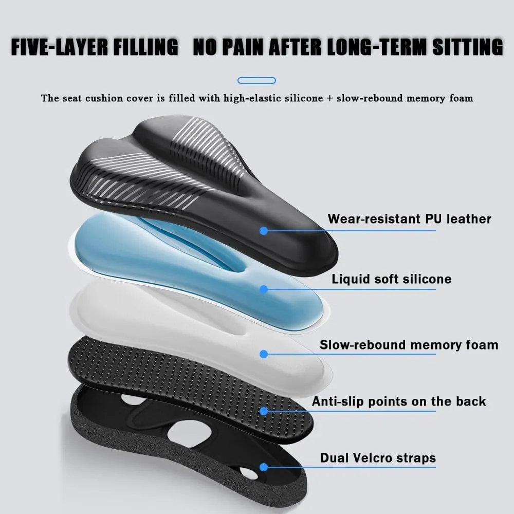Bike Seat Cushion for Diamondback Overdrive 27.5 Pro Overdrive 29er Podium 7 Podium Equipe, Memory Foam & Gel Padded Cover Bicycle Seat for Men Women Shock-Absorbing Comfort Bike Seat Pad,B