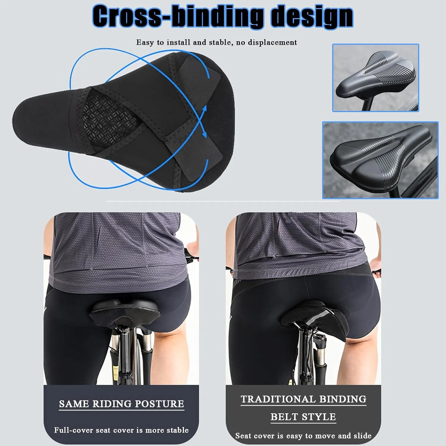 Bike Seat Cushion for Diamondback Overdrive 27.5 Pro Overdrive 29er Podium 7 Podium Equipe, Memory Foam & Gel Padded Cover Bicycle Seat for Men Women Shock-Absorbing Comfort Bike Seat Pad,B