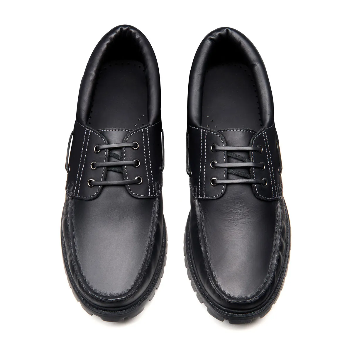 Black Greasy Boat Shoe