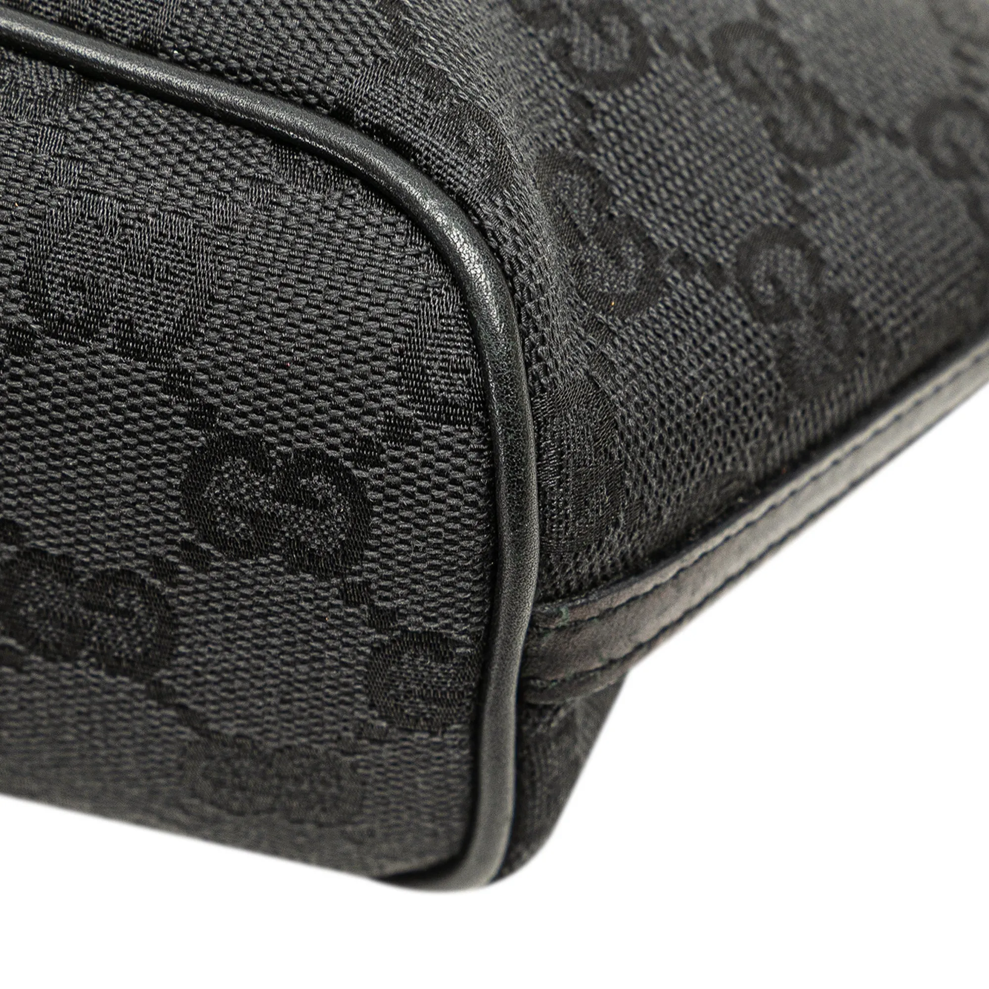 Black Gucci GG Canvas Boat Shoulder Bag