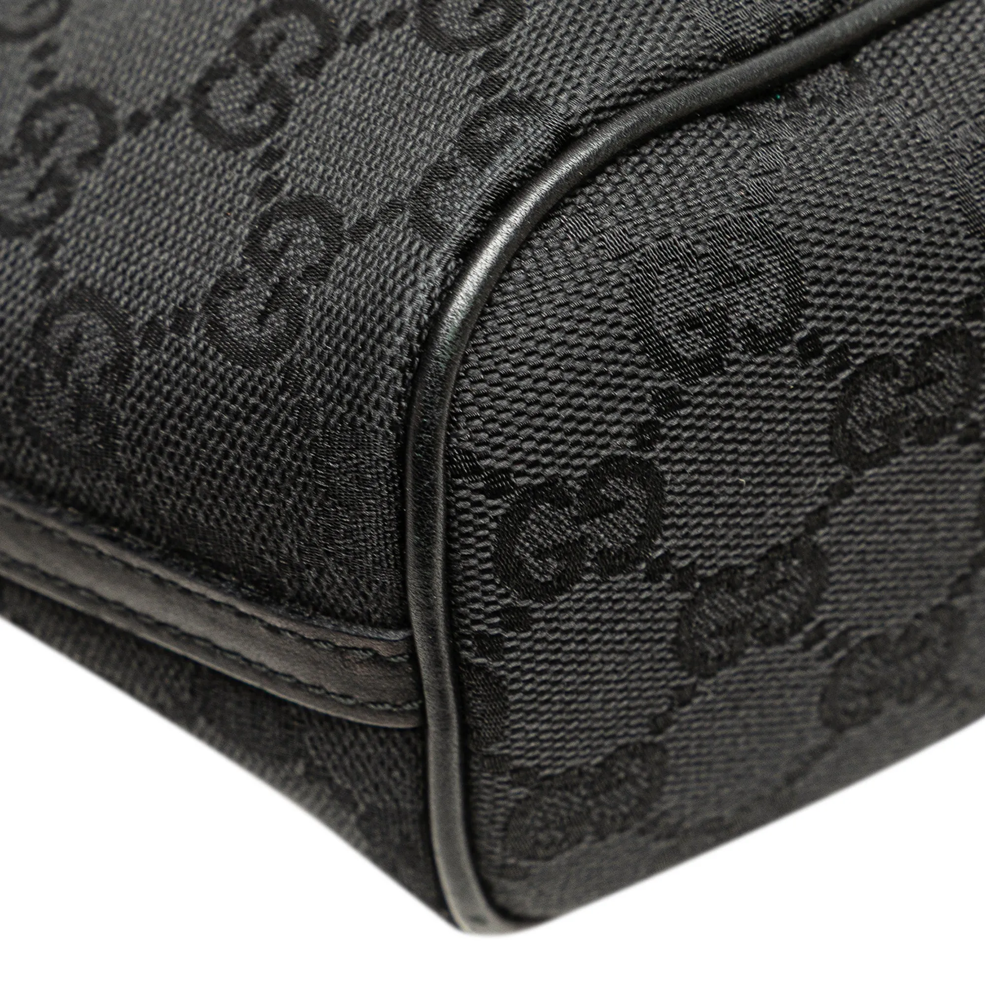 Black Gucci GG Canvas Boat Shoulder Bag