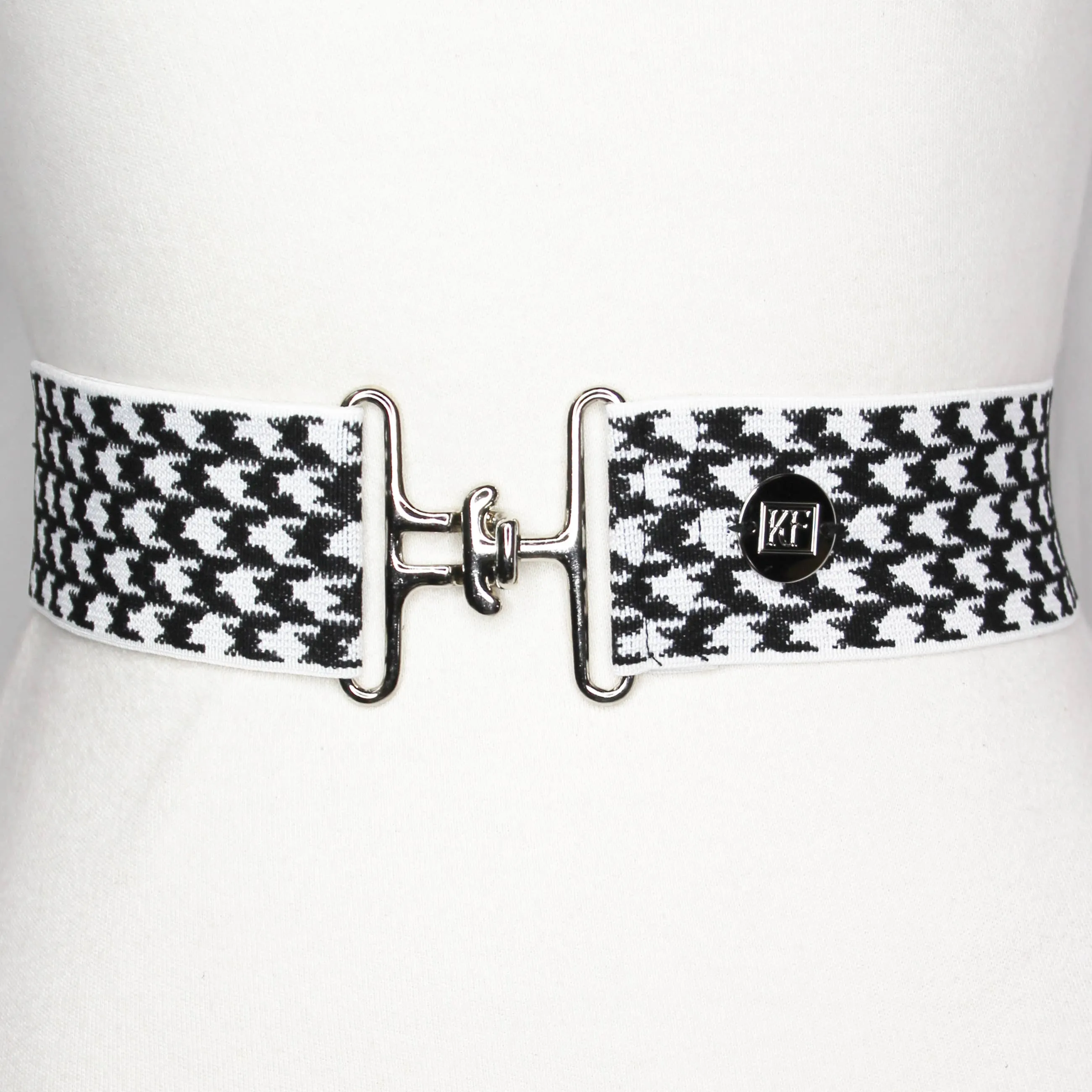 Black Houndstooth-adjustable belt-one size fits most