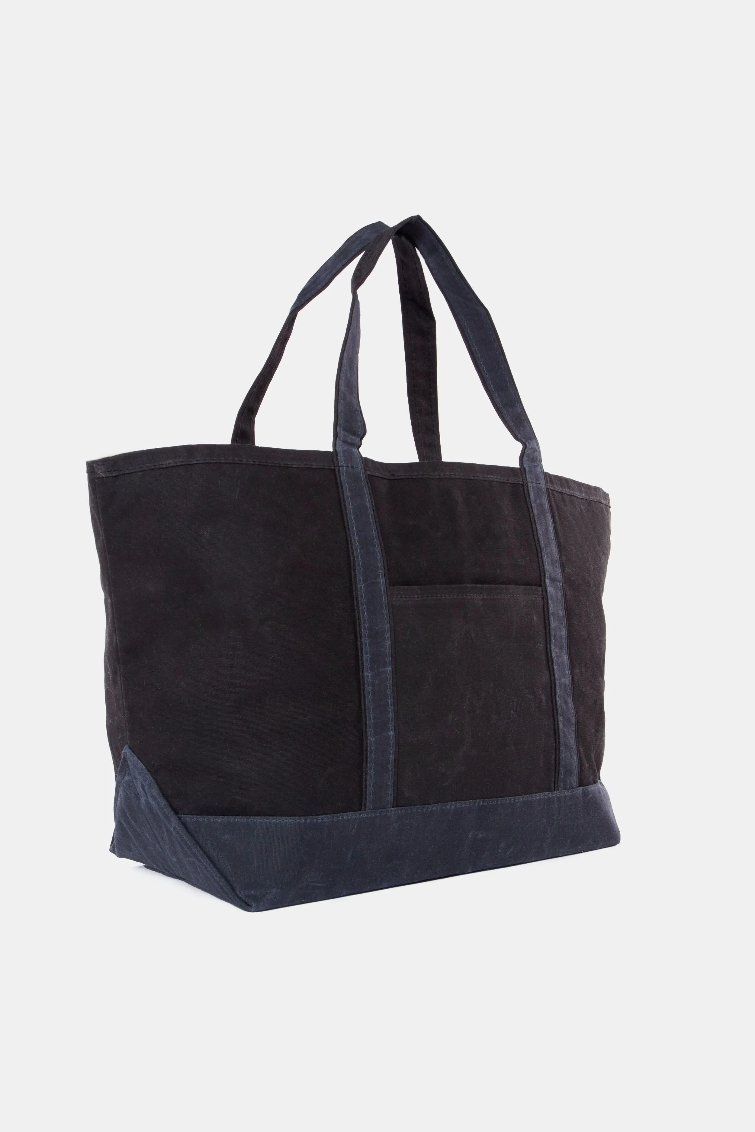Black Waxed Large Canvas Tote