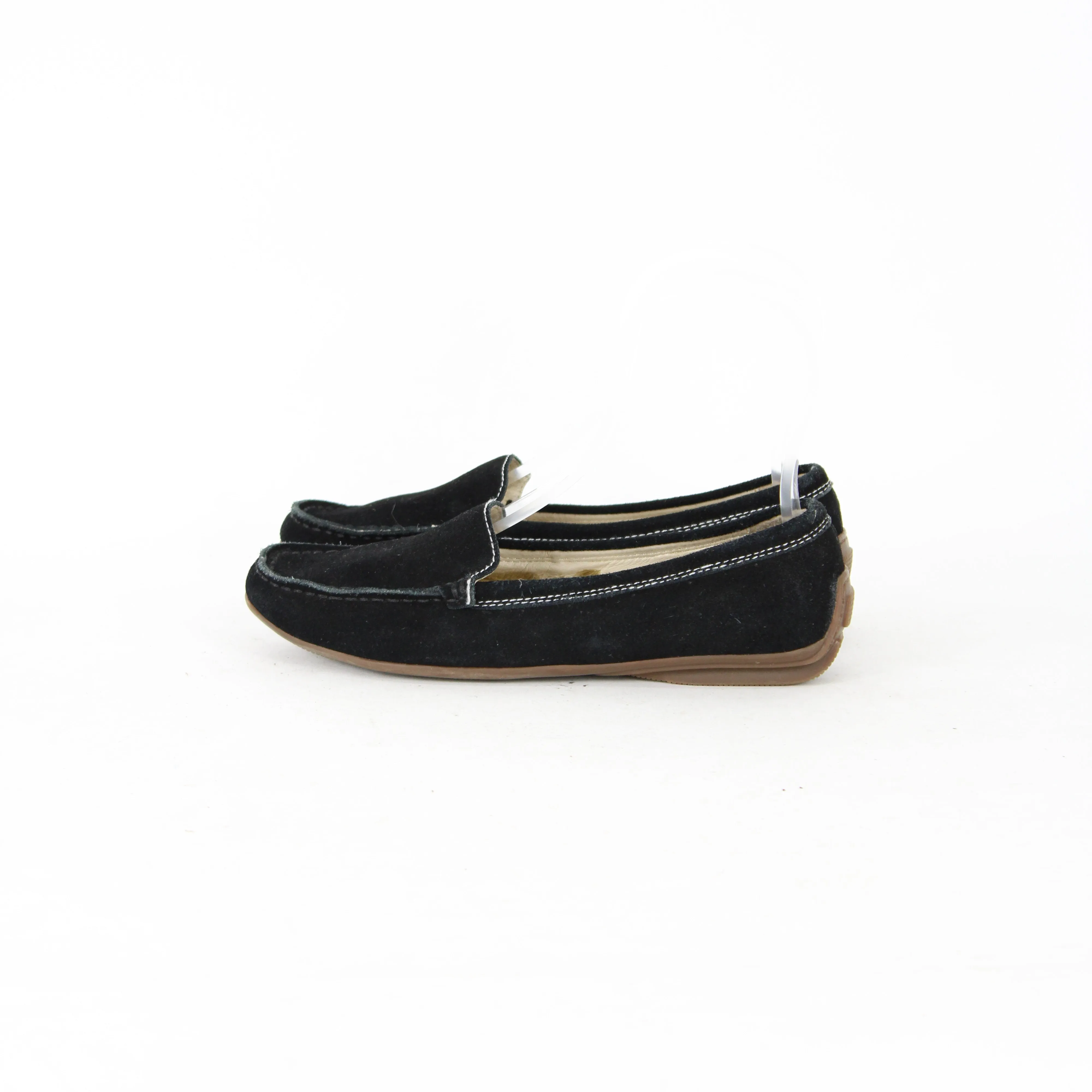 Blue Illusion Black Suede Moccasins