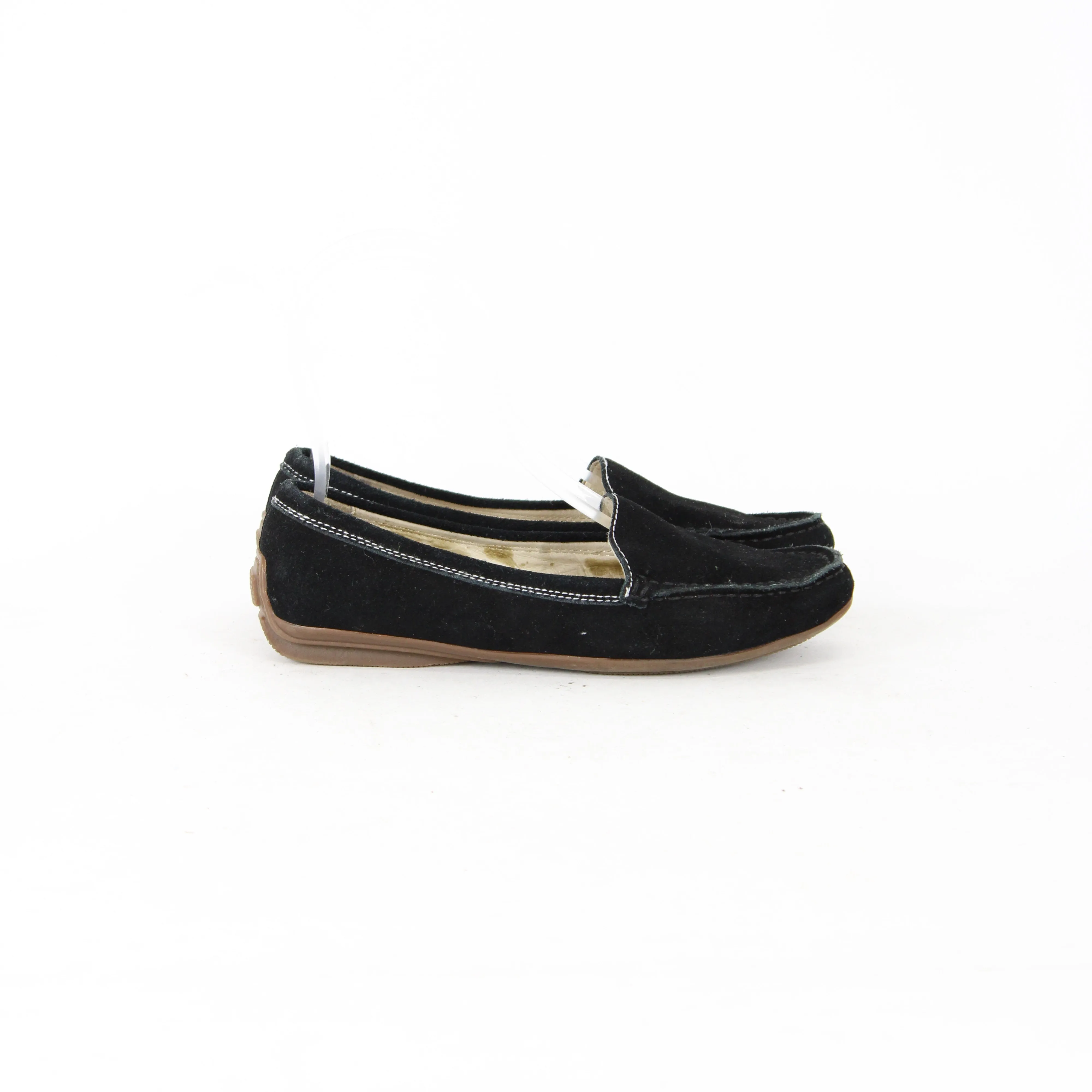 Blue Illusion Black Suede Moccasins
