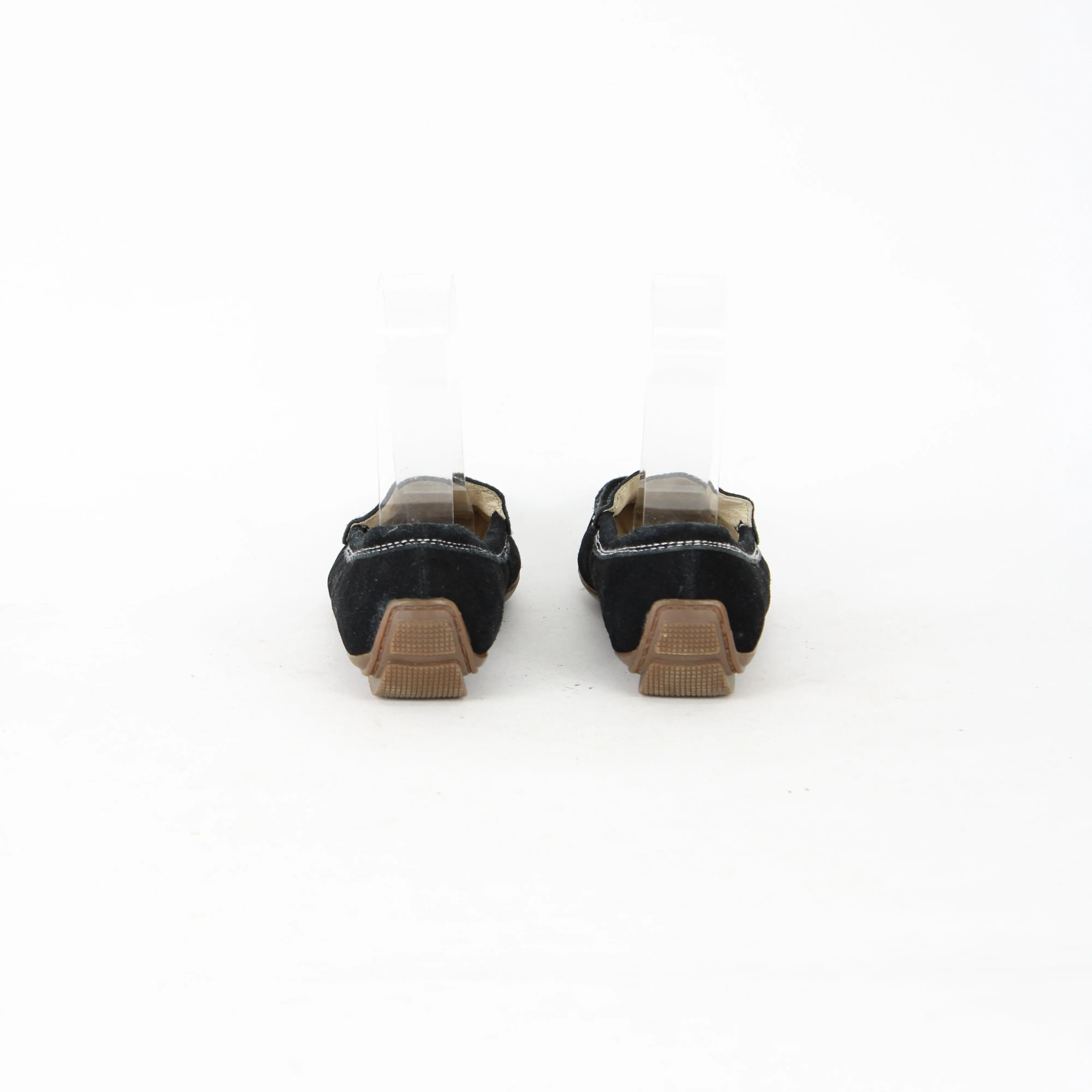 Blue Illusion Black Suede Moccasins