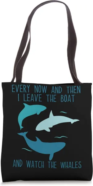 Blue whale watching cetacean Tote Bag