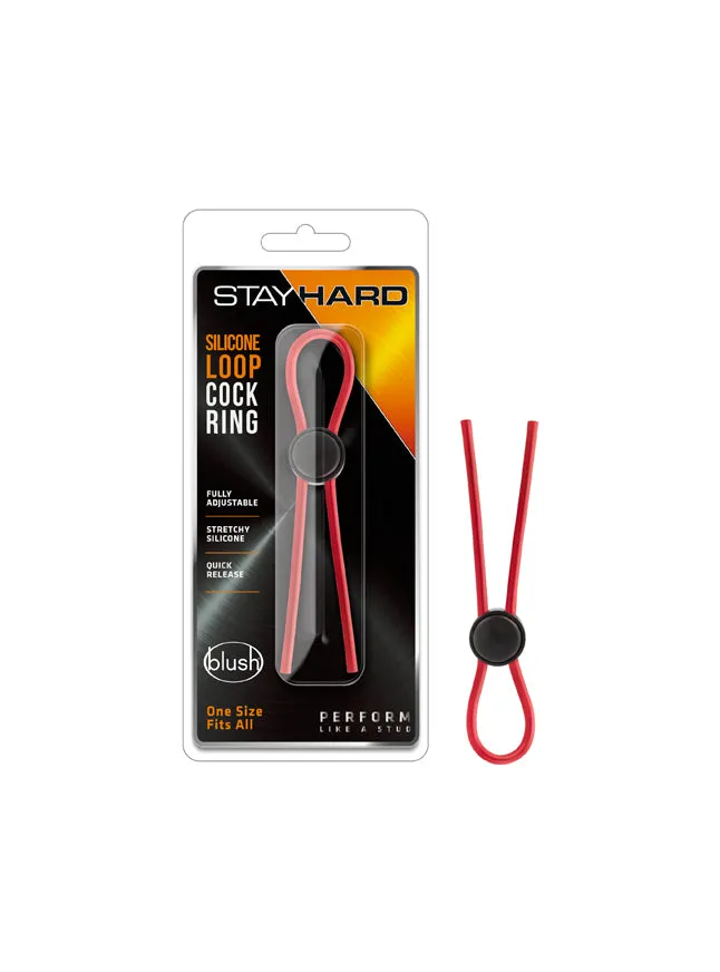 Blush Stay Hard Silicone Adjustable Loop Cock Ring