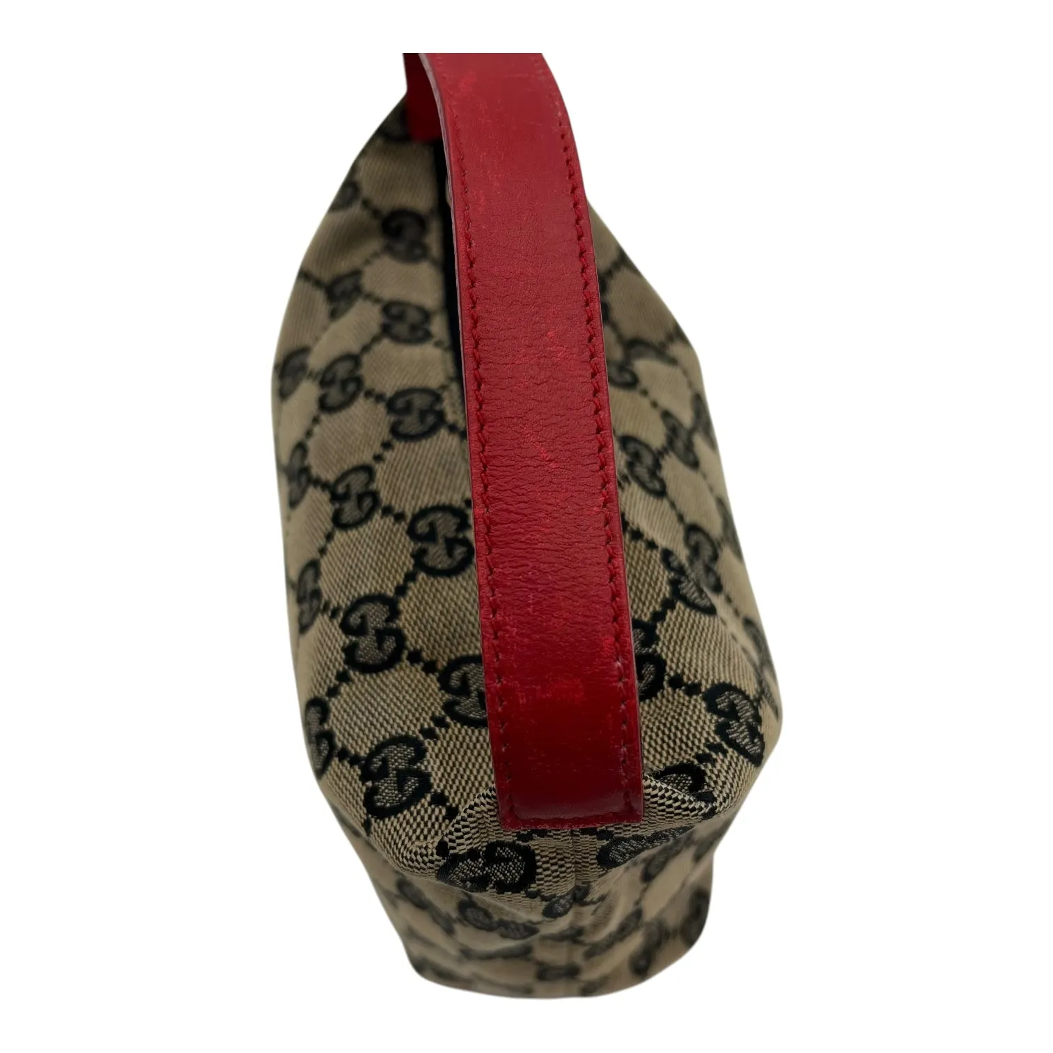 Boat Mini Brown Top Handle Bag in Canvas, Gold hardware