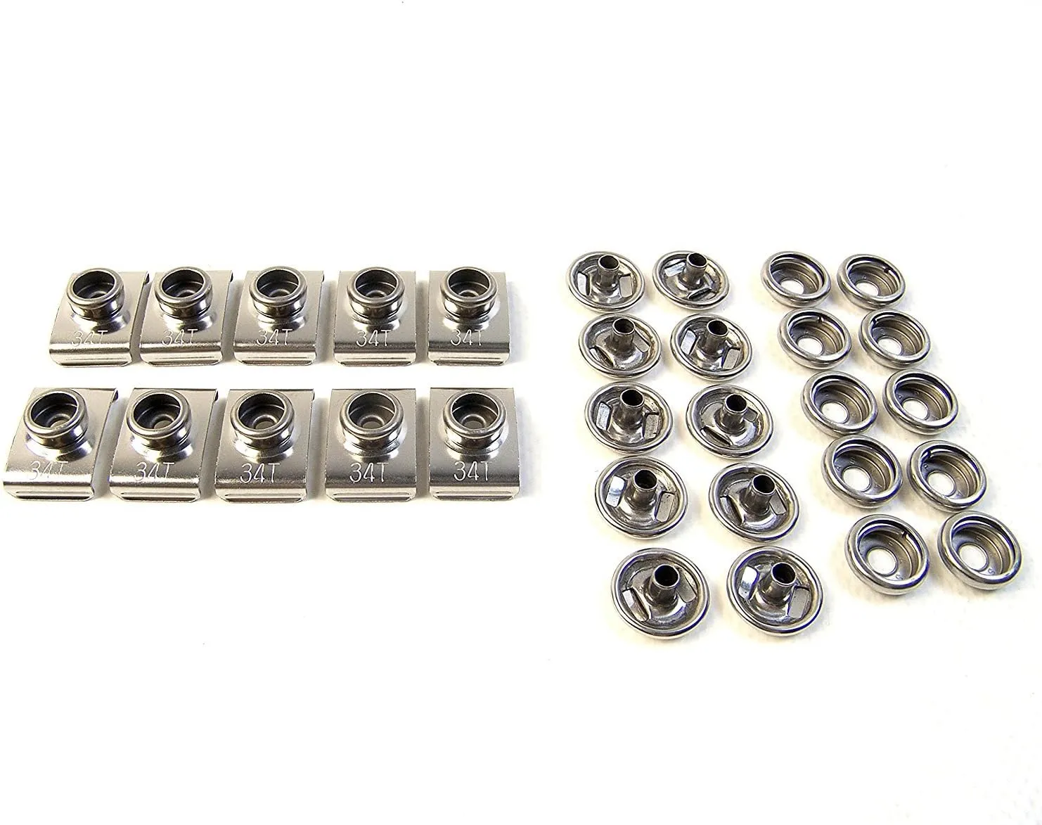 Boat Windshield Clip & Snap Replacement Kit, All Stainless Steel, 10 Piece