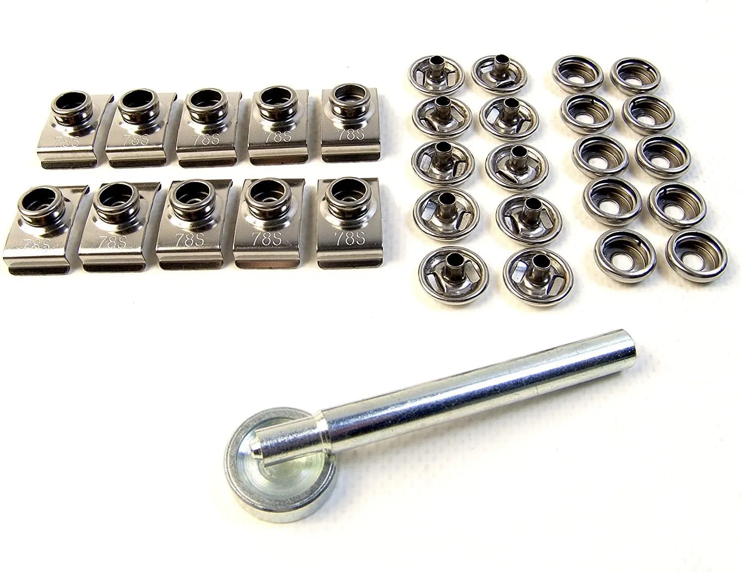 Boat Windshield Clip & Snap Replacement Kit, All Stainless Steel, 10 Piece