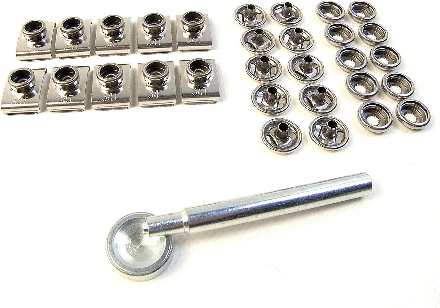 Boat Windshield Clip & Snap Replacement Kit, All Stainless Steel, 10 Piece