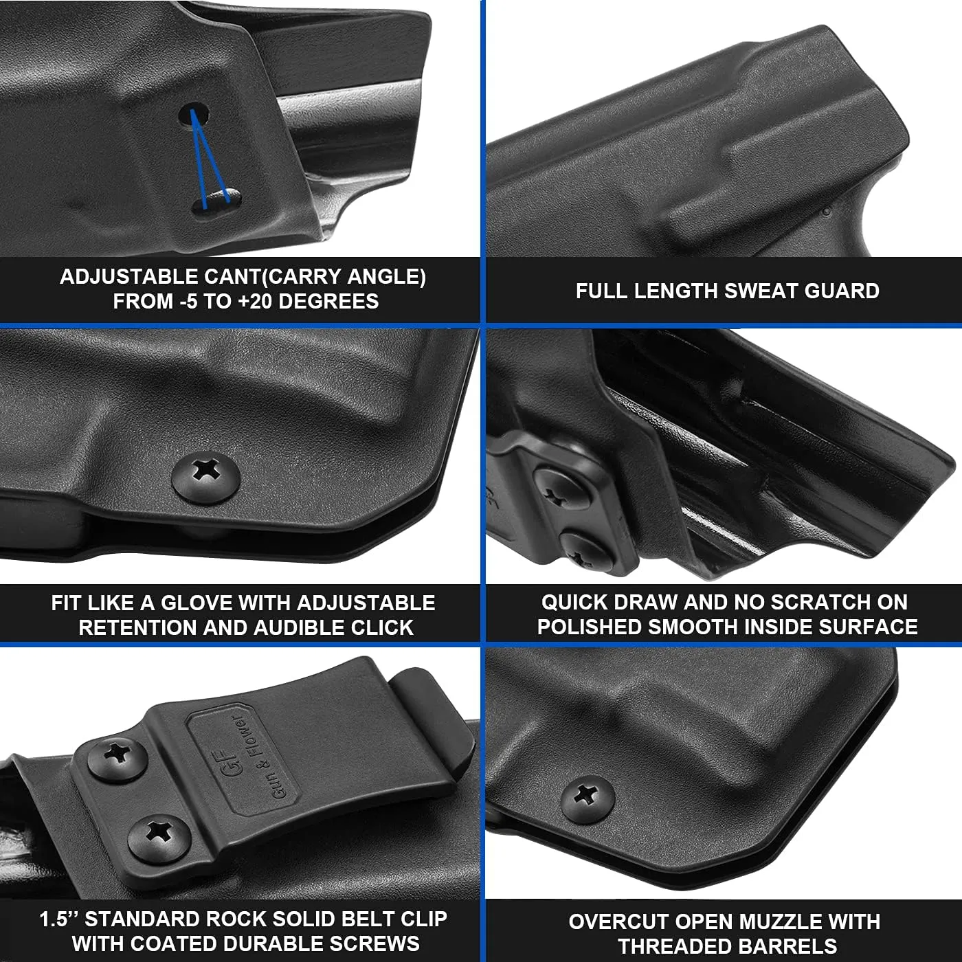 Bodyguard 380 Holster, IWB Kydex Holster Compatible with M&P Bodyguard 380 Auto & Integrated Laser Pistol, Inside Concealed Carry Holster, Adj. Cant, Adj. Retention, Available in Kydex and Polymer