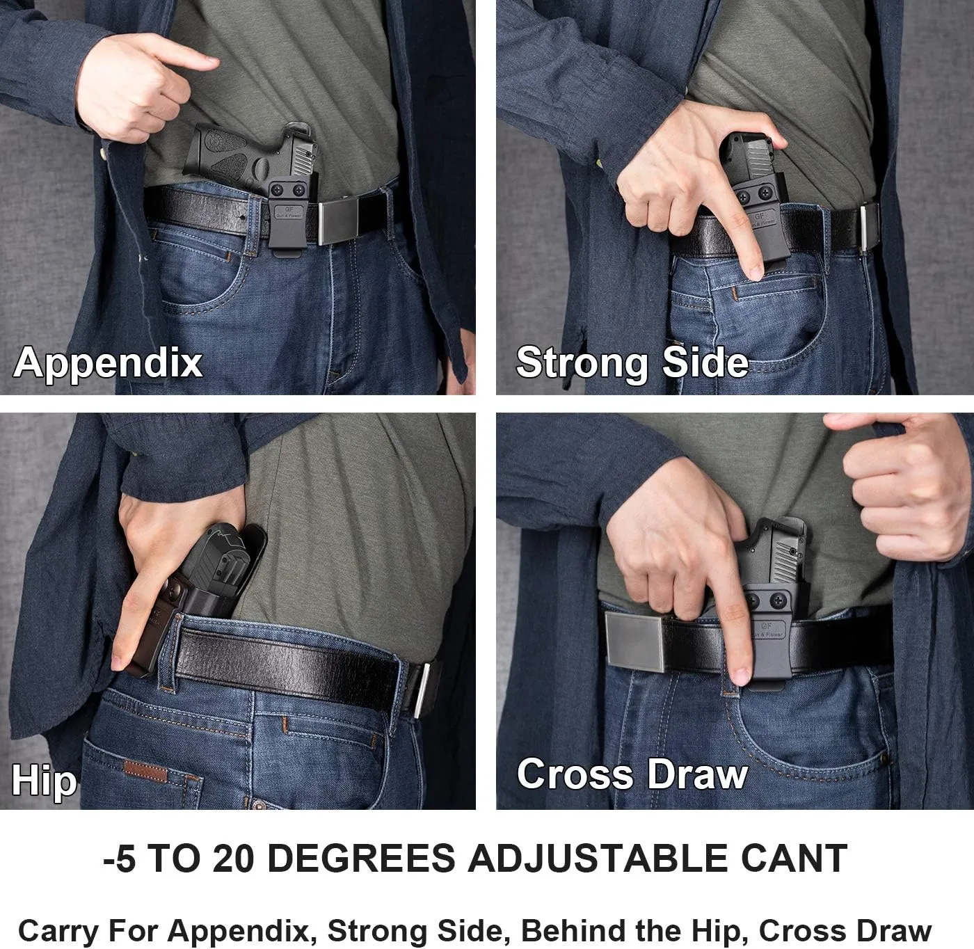Bodyguard 380 Holster, IWB Kydex Holster Compatible with M&P Bodyguard 380 Auto & Integrated Laser Pistol, Inside Concealed Carry Holster, Adj. Cant, Adj. Retention, Available in Kydex and Polymer