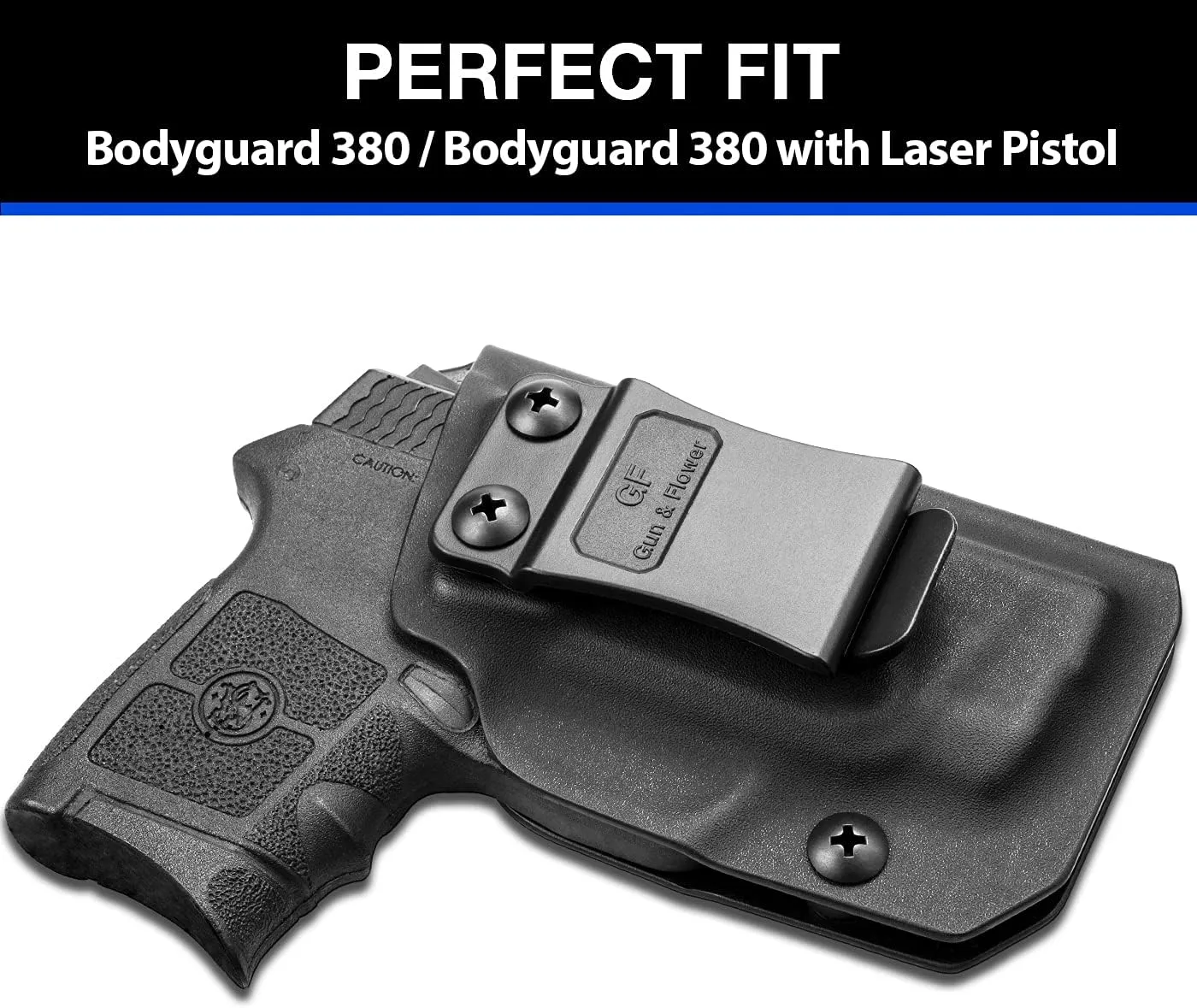 Bodyguard 380 Holster, IWB Kydex Holster Compatible with M&P Bodyguard 380 Auto & Integrated Laser Pistol, Inside Concealed Carry Holster, Adj. Cant, Adj. Retention, Available in Kydex and Polymer