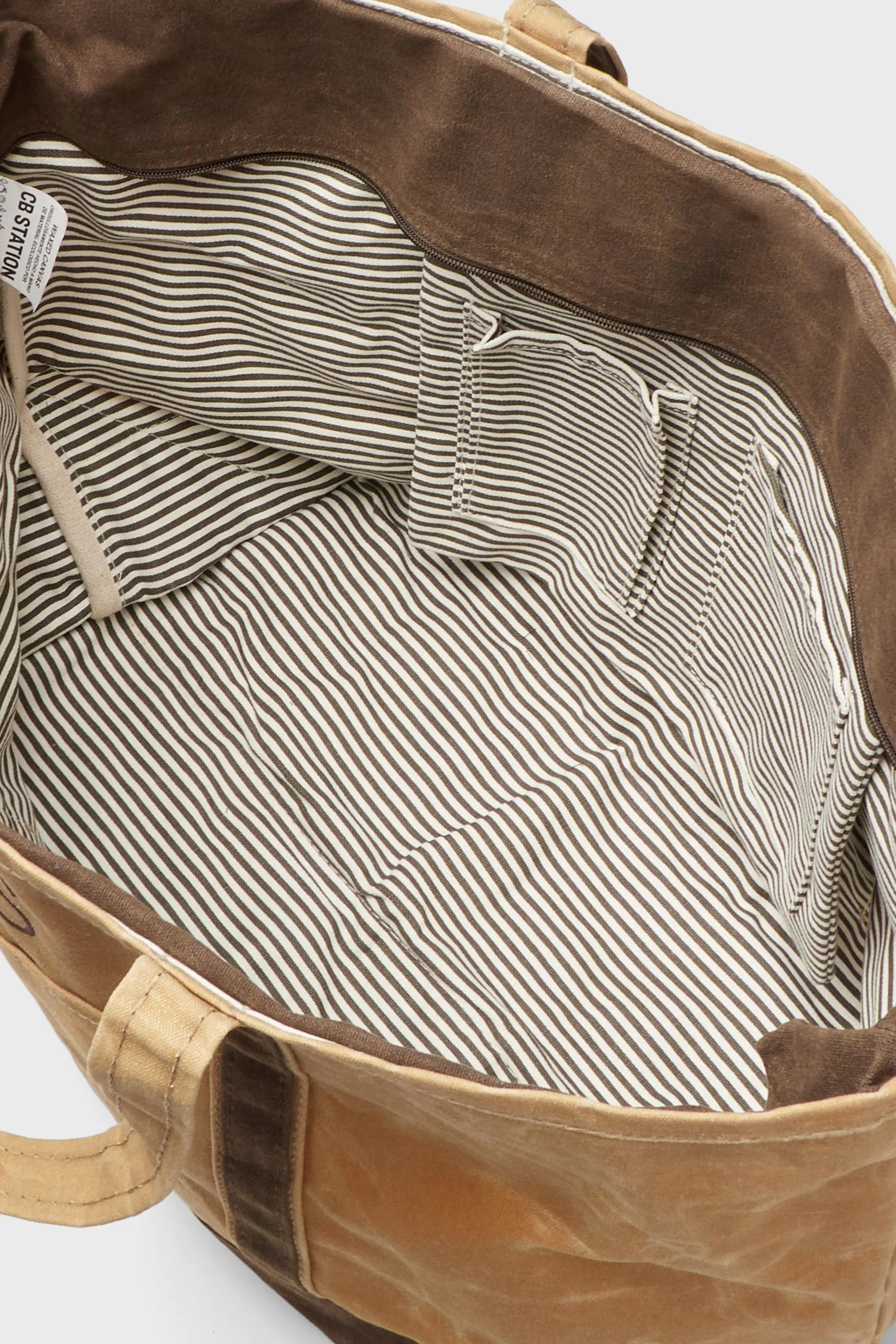 Bone Waxed Large Canvas Tote