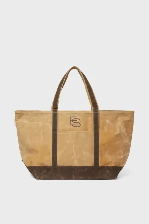 Bone Waxed Large Canvas Tote