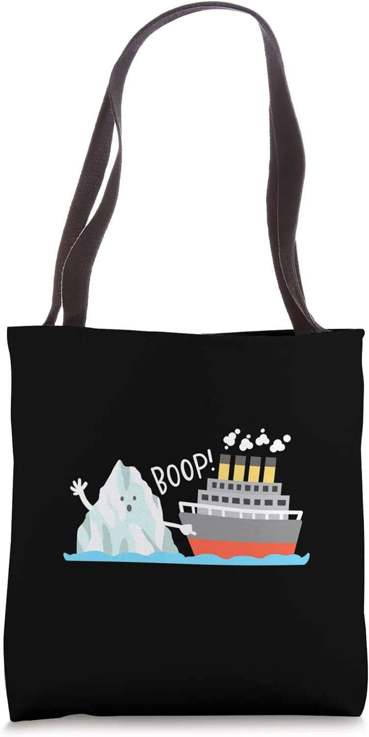 Boop Funny Titanic and Iceberg Pun Joke Meme Boys Girls Kids Tote Bag