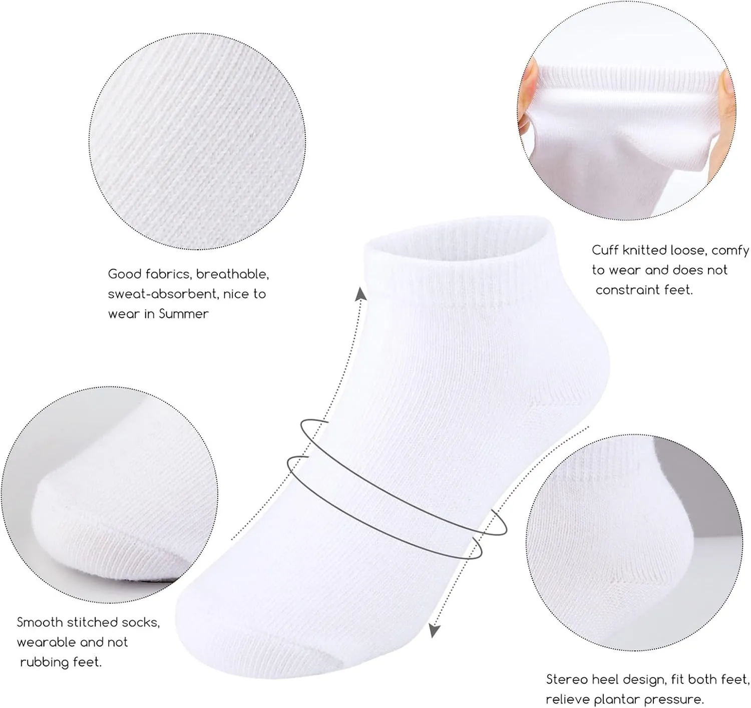 BOOPH 15 Pcs Kids Socks for Boys Girls Half Cushion Low Cut Athletic Ankle Socks