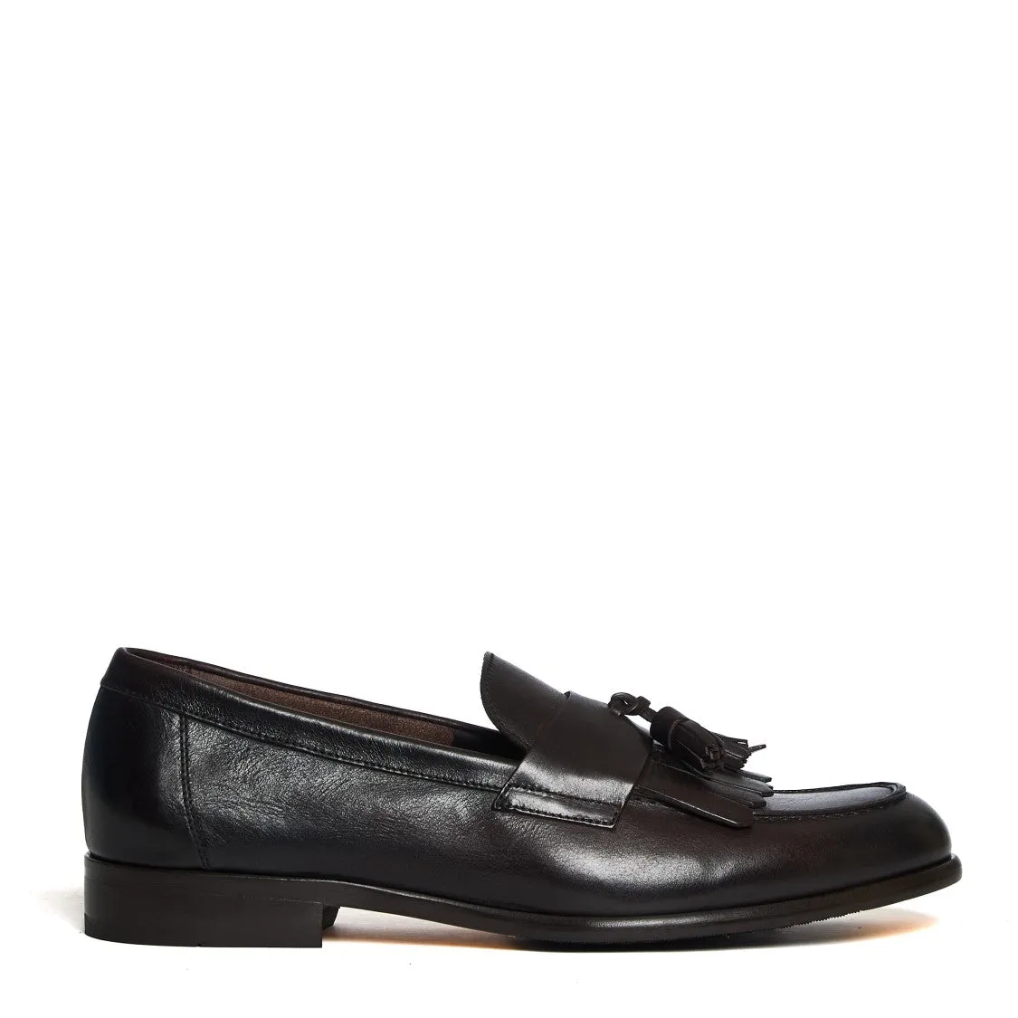 Brown Leather Moccasin With Fringe