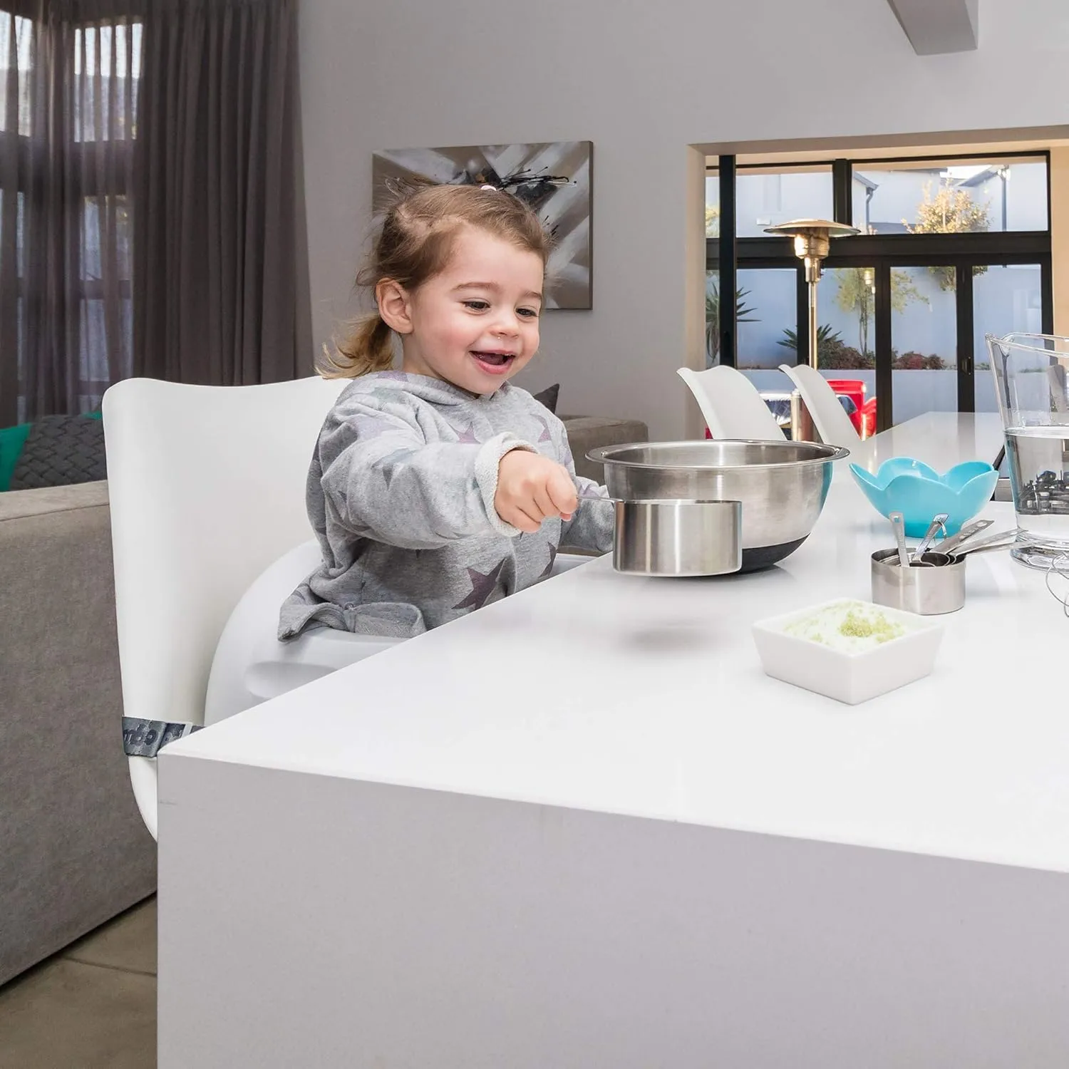Bumbo 3-in-1 Baby Multi Seat Booster with Feeding Tray, 6-36 Months Old, Hemlock - High Chair and Floor Seat Accessory for Babies, Infants, and Toddlers