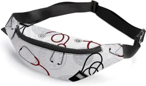 Calling All Nurses Blood Pressure White Crossbody Waist Bag with Large Capacity And Portability